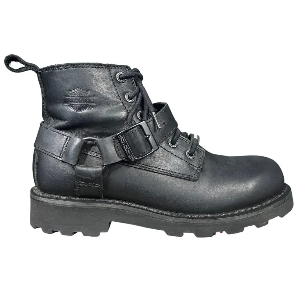 Harley Davidson Men’s Bullard Black Leather Moto Biker Boot Size US 9.5